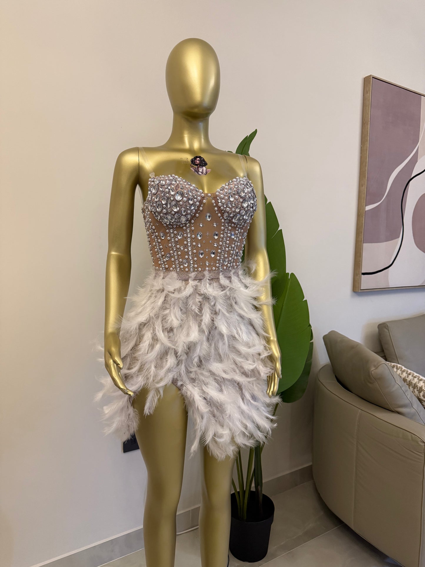 mini robe a plume