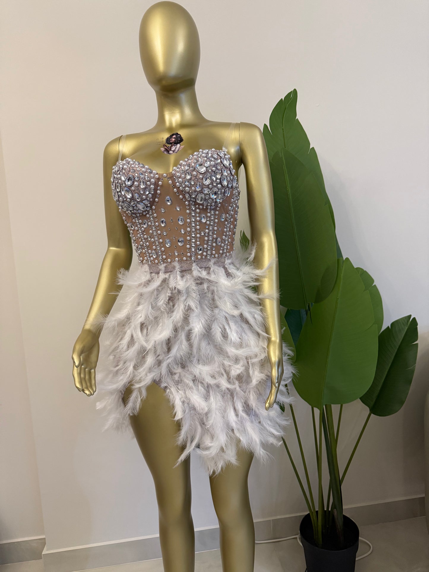 mini robe a plume