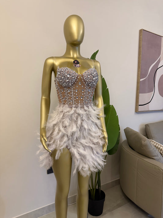 mini robe a plume