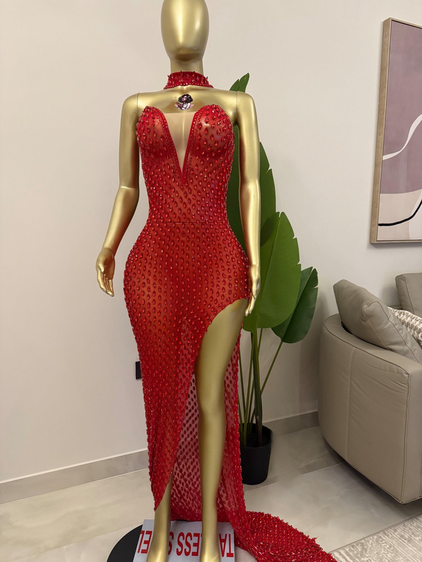 Robe en Maille rouge