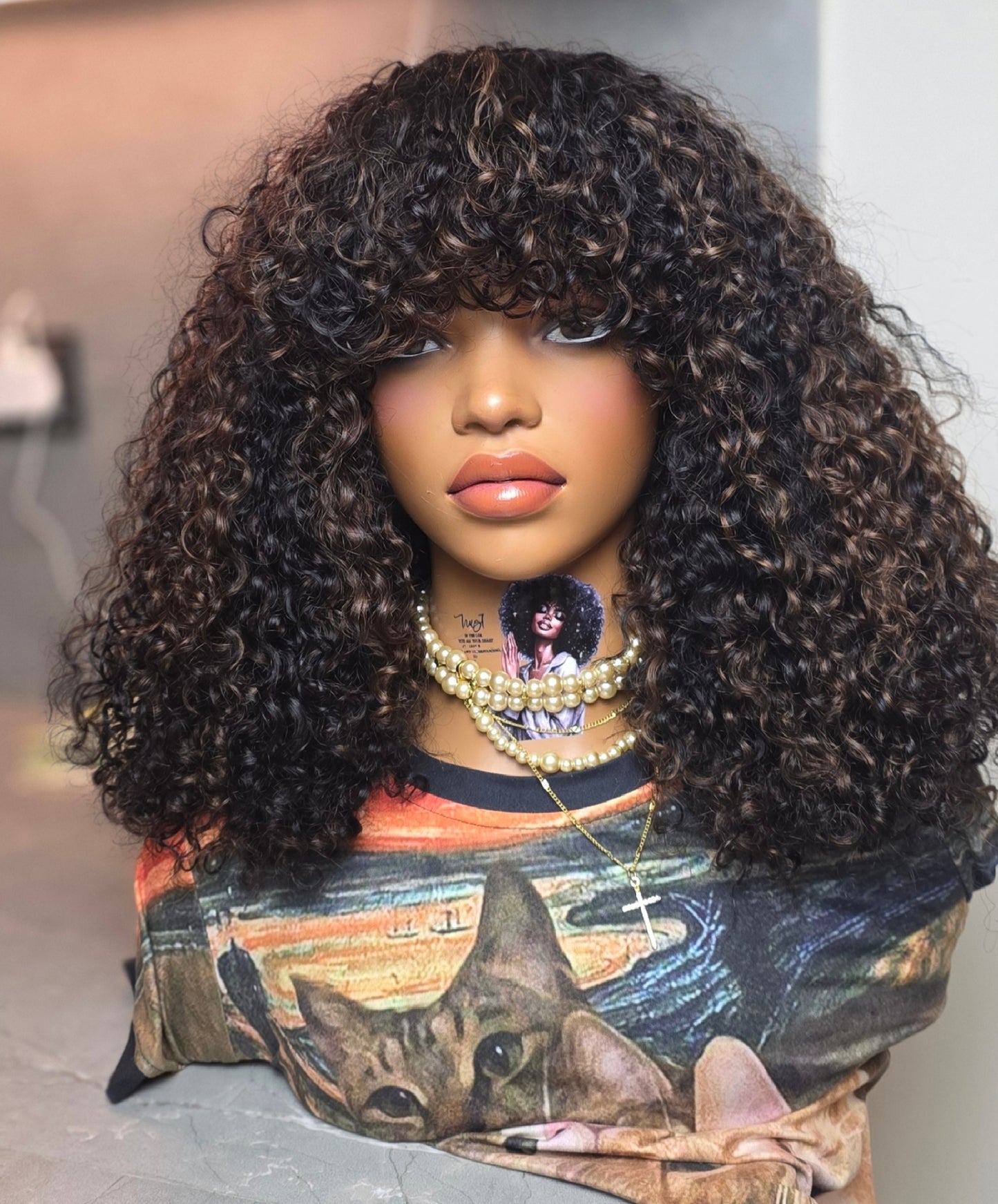 Bang wig mix brown