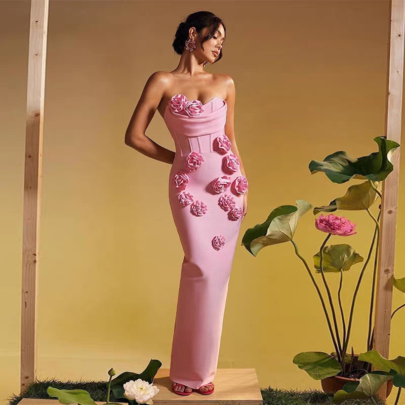 spring style strapless floral